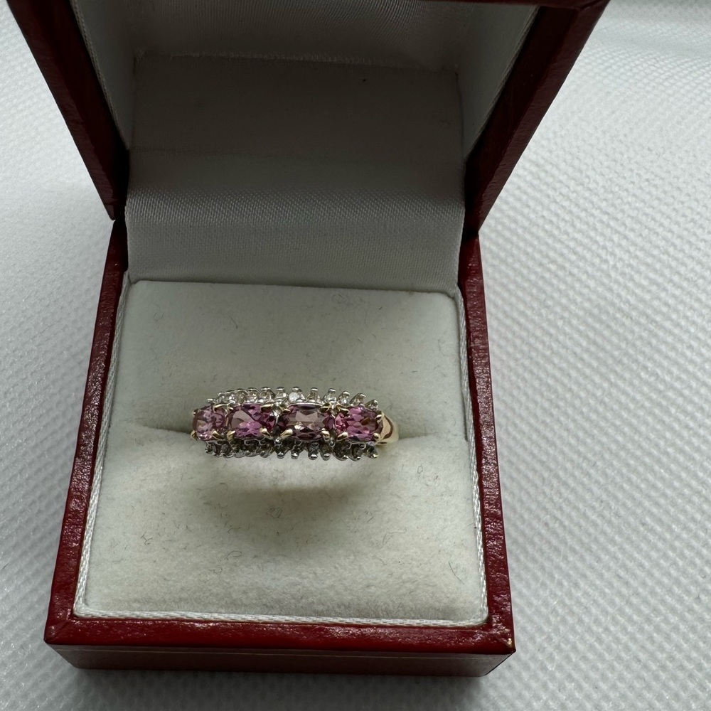 10 K ring with genuine diamonds
